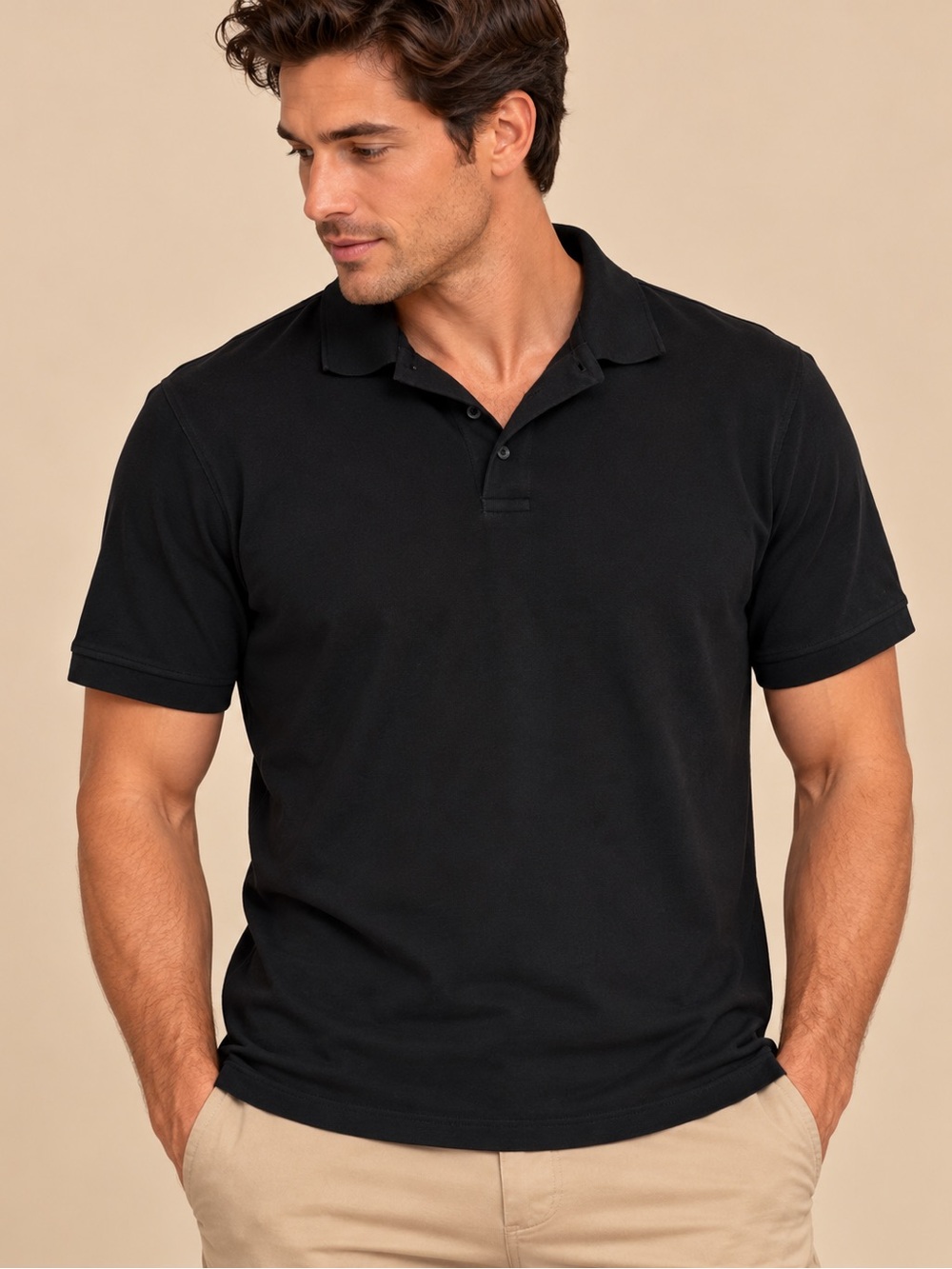 G.H. Bass & Co Black Pima Cotton Polo Shirt Men’s Large